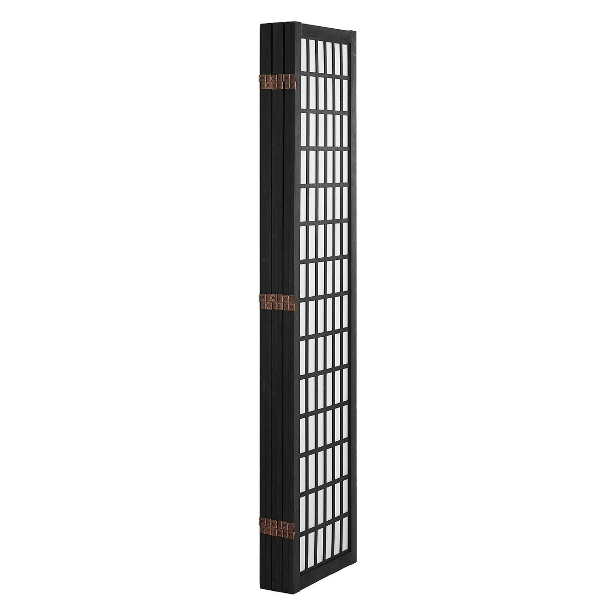 Room Divider, 6 Panel Japanese Room Divider, Folding Privacy Screen Indoor, Portable Partition Dividers and Decoration Screens, for Room Separation, Home, Office, Restaurant & Bedroom (Black)