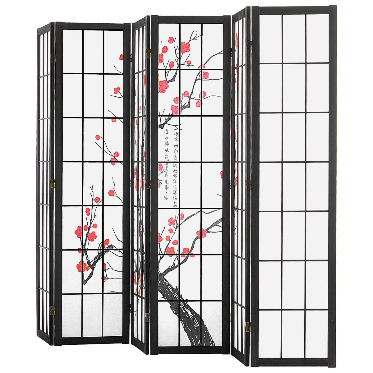 Room Divider, 6 Panel Japanese Room Divider Screen, Wood Folding Privacy Screen Indoor, Japanese Partition Portable Decoration Dividers, for Room Separation Home Office Restaurant & Bedroom