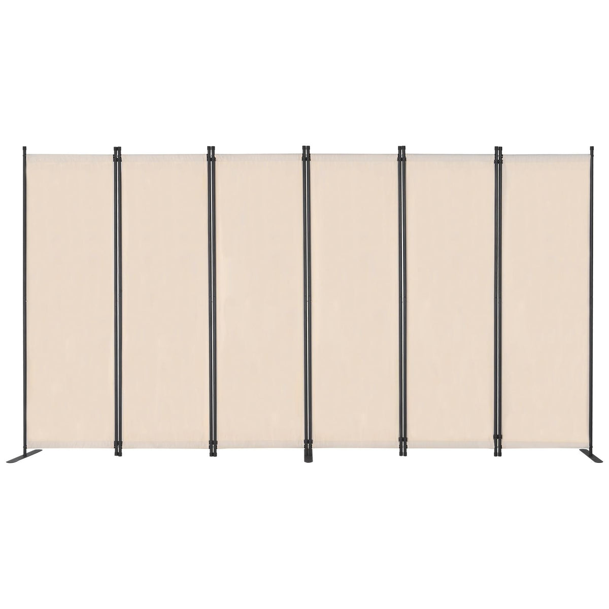 Room Divider, 6 Panel Room Divider, Folding Privacy Screen and Portable Partition Divider for Room Separation, Freestanding Room Partitions for Office, Bedroom, Study, Beige