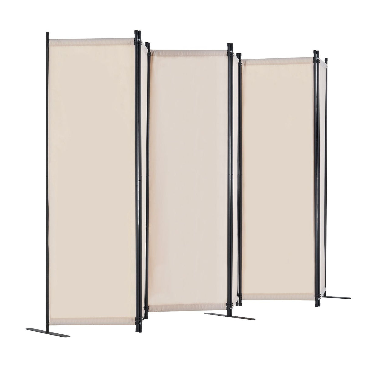 Room Divider, 6 Panel Room Divider, Folding Privacy Screen and Portable Partition Divider for Room Separation, Freestanding Room Partitions for Office, Bedroom, Study, Beige