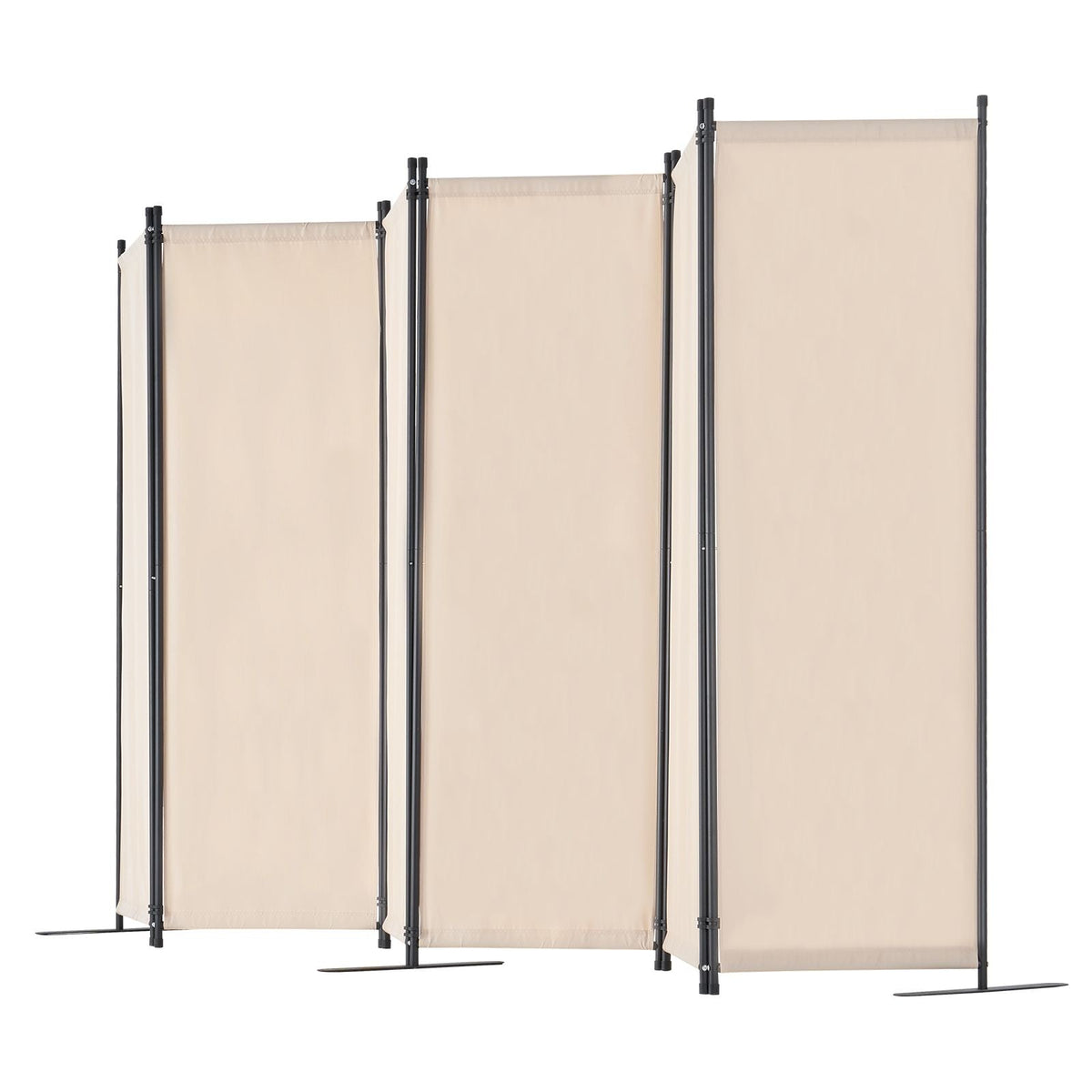 Room Divider, 6 Panel Room Divider, Folding Privacy Screen and Portable Partition Divider for Room Separation, Freestanding Room Partitions for Office, Bedroom, Study, Beige
