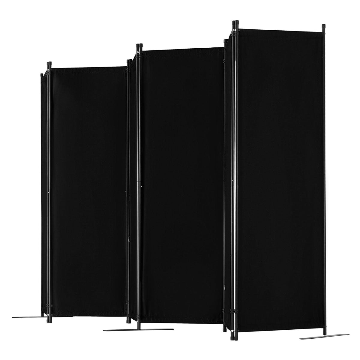 Room Divider, 6 Panel Room Divider, Folding Privacy Screen and Portable Partition Divider for Room Separation, Freestanding Room Partitions for Office, Bedroom, Study, Black