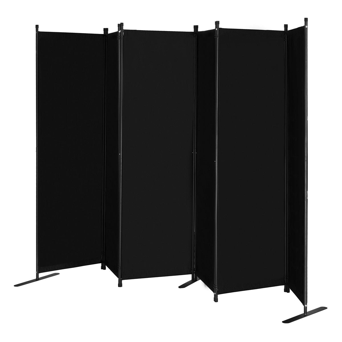 Room Divider, 6 Panel Room Divider, Folding Privacy Screen and Portable Partition Divider for Room Separation, Freestanding Room Partitions for Office, Bedroom, Study, Black