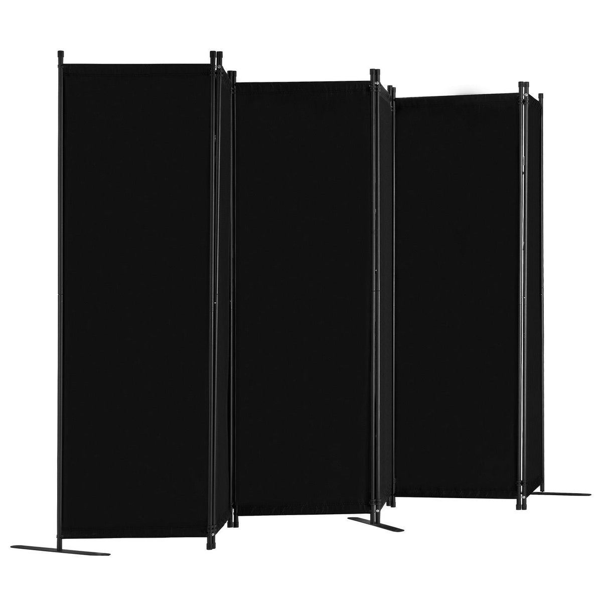 Room Divider, 6 Panel Room Divider, Folding Privacy Screen and Portable Partition Divider for Room Separation, Freestanding Room Partitions for Office, Bedroom, Study, Black