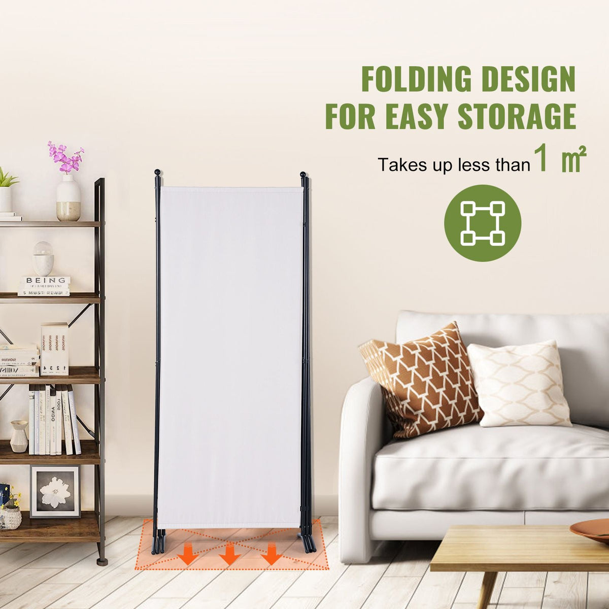 Room Divider, 6.1 ft Room Dividers and Folding Privacy Screens (3-panel), Fabric Partition Room Dividers for Office, Bedroom, Dining Room, Study, Freestanding, White