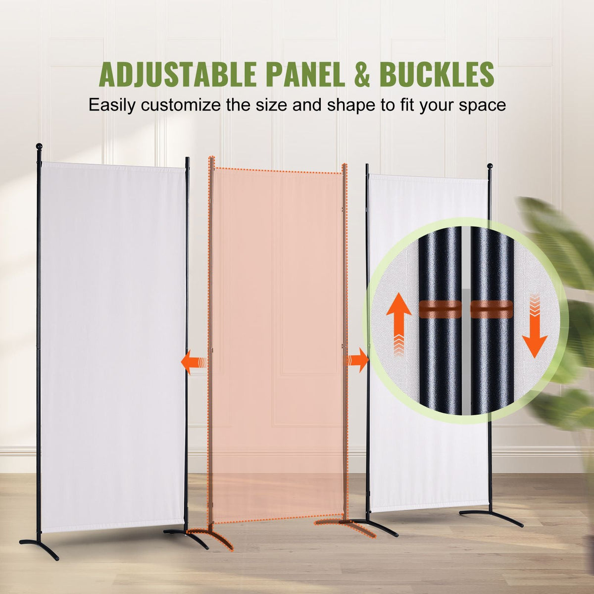Room Divider, 6.1 ft Room Dividers and Folding Privacy Screens (3-panel), Fabric Partition Room Dividers for Office, Bedroom, Dining Room, Study, Freestanding, White