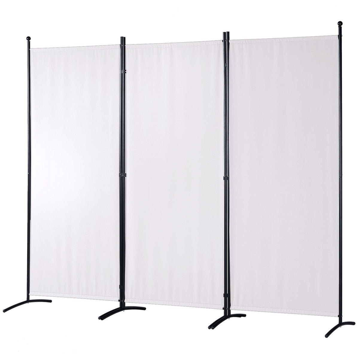 Room Divider, 6.1 ft Room Dividers and Folding Privacy Screens (3-panel), Fabric Partition Room Dividers for Office, Bedroom, Dining Room, Study, Freestanding, White