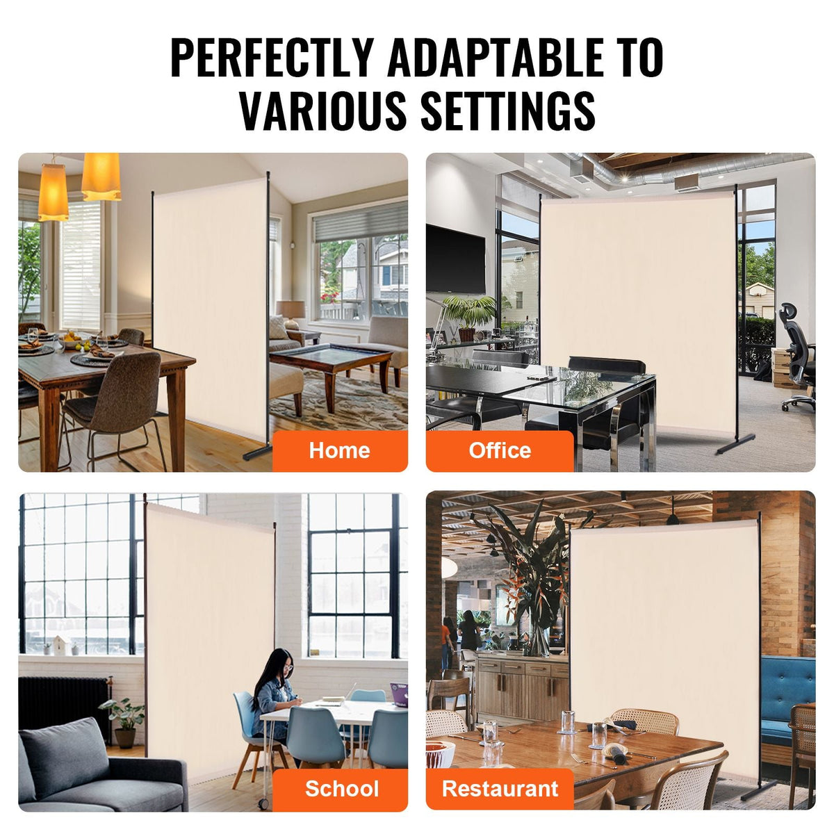 Room Divider, Single Panel Room Divider, 6FT Privacy Screen Indoor, Partition Divider for Room Separation, Freestanding Room Divider Panel for Office, Bedroom, Beige