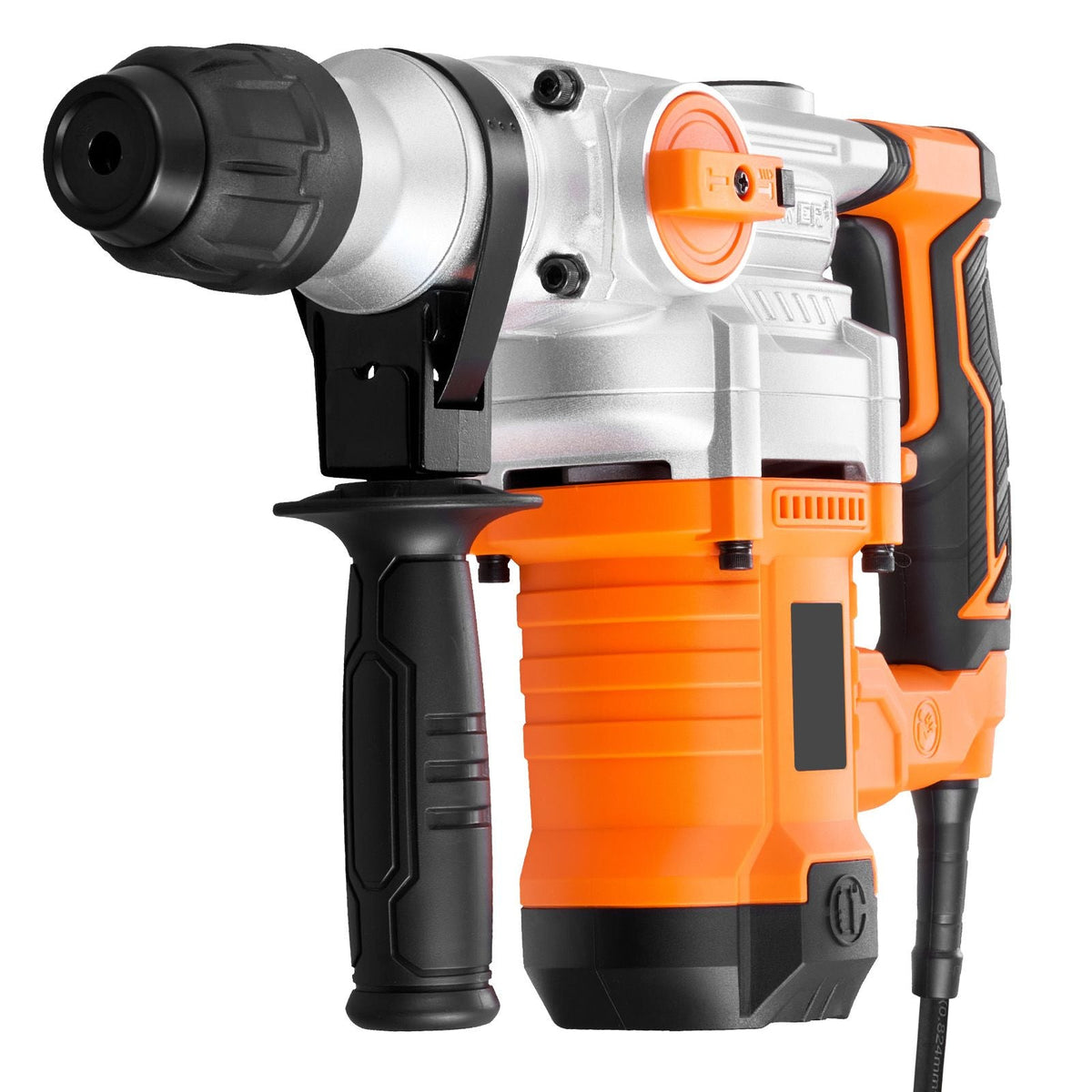 Rotary Hammer Drill, 1-1/8 in SDS-Plus Electric Corded Heavy Duty Rotary Hammer, Including 3 Drill Bits, Flat Chisel, Pointed Chisel, Grease, Brush, and Carrying Case, for Concrete and Masonry
