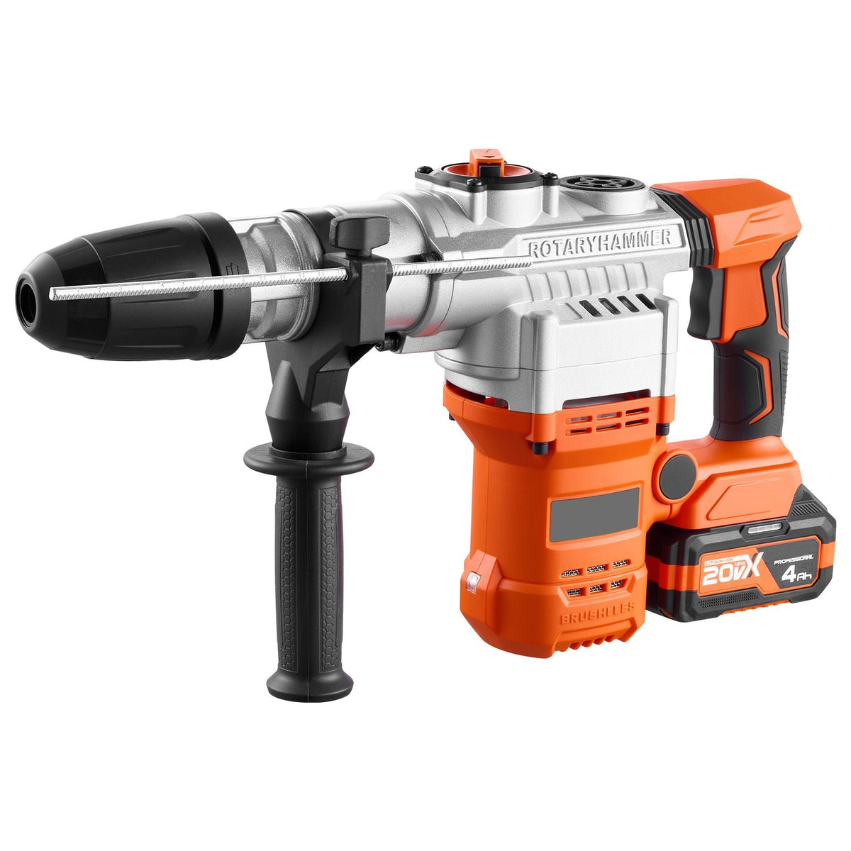 Rotary Hammer Drill, 1-9/16 in SDS-Max Cordless, Heavy Duty 20V Battery Powered Rotary Hammer, Including 2 Batteries, Charger, Drill Bit, Pointed Chisel, Carrying Case, for Concrete, Masonry