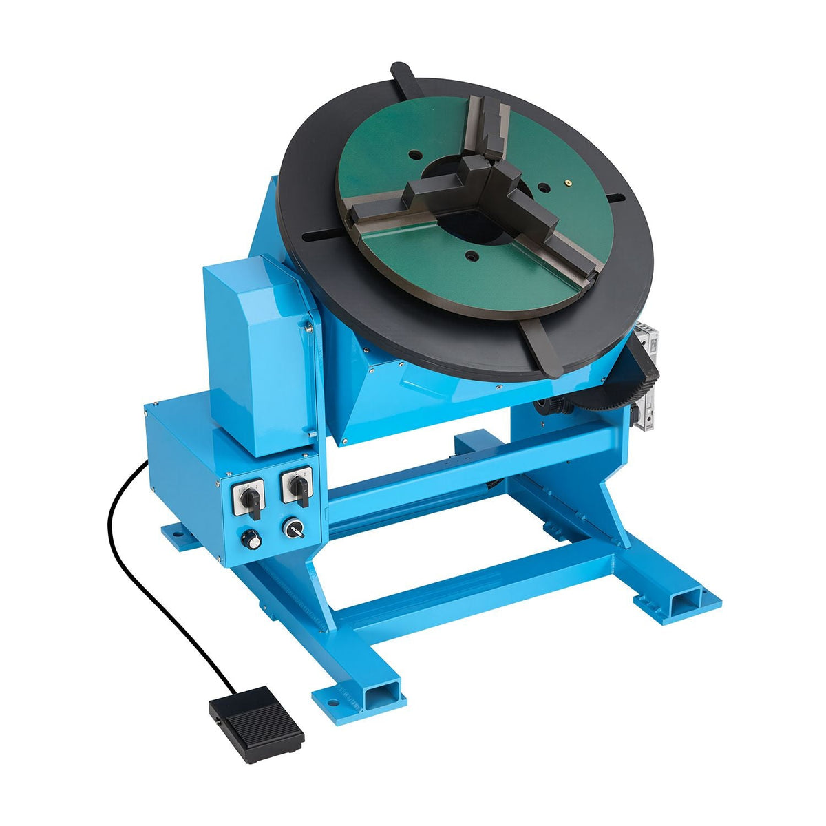 Rotary Welding Positioner, 1102 lbs Load Capacity, -45° to 90° Tilt Angle Welding Positioner Turntable Table, 0.2-2 RPM Speed Control, Electric and Foot Pedal, for Cutting, Grinding, Assembly