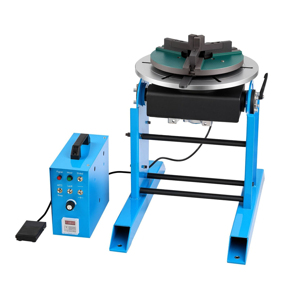 Rotary Welding Positioner, 661 lbs Load Capacity, -45° to 90° Tilt Angle Welding Positioner Turntable Table, 0.2-2.5 RPM Speed Control, Electric and Foot Pedal, for Cutting, Grinding, Assembly