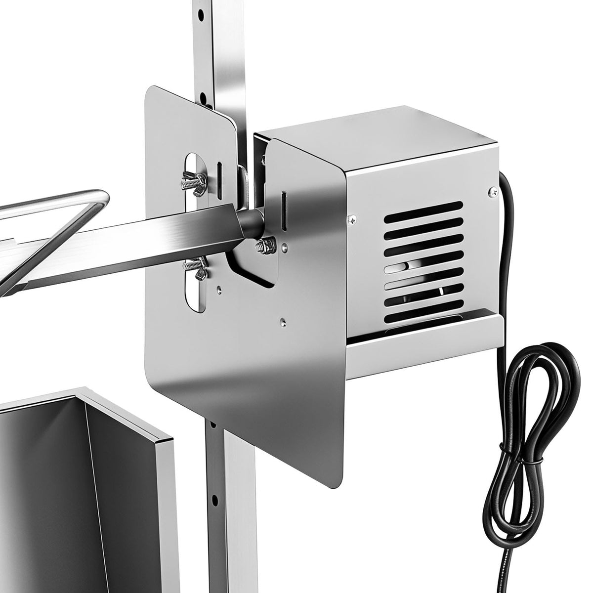 Rotisserie Grill, 38W BBQ Outdoor Pig & Lamb Spit Roaster, Charcoal Spit Roaster with 132 LBS Capacity, Wheels & 4-Level Height, Stainless Steel Electric Rotisserie Grill Kit for Camping Outdoor