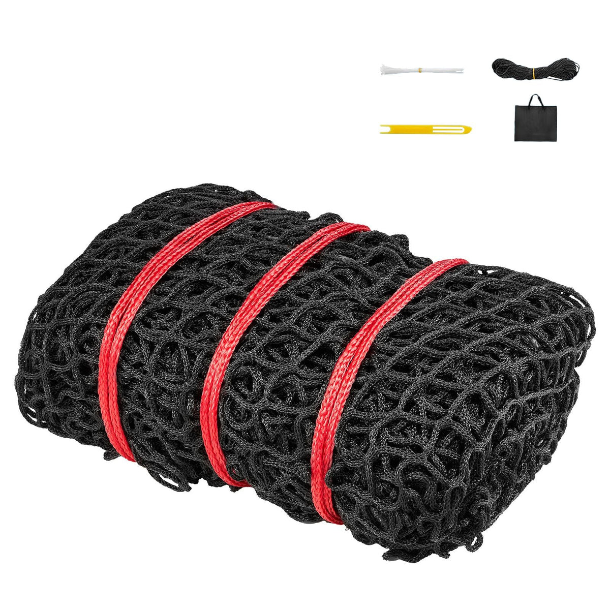 Round Bale Hay Net, 4.92 x 4.92 x 4.92 ft, 1.65 inch Holes, PE Material, Knotless Design, with Self-Locking Zip Ties, Needle Shuttle, and Repair Twine, Slow Feeder Round Bale Net for Horses