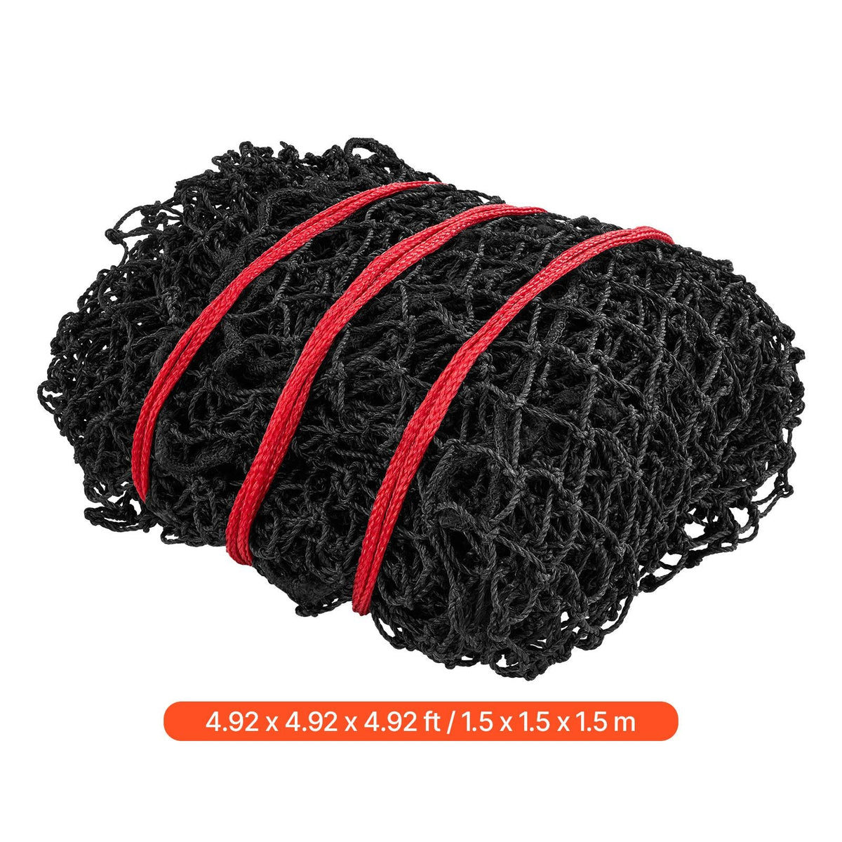 Round Bale Hay Net, 4.92 x 4.92 x 4.92 ft, 1.75 inch Holes, PE Material, Reinforced Knotted Design, with Zip Ties, Needle Shuttle, and Repair Twine, Slow Feeder Round Bale Net for Horses