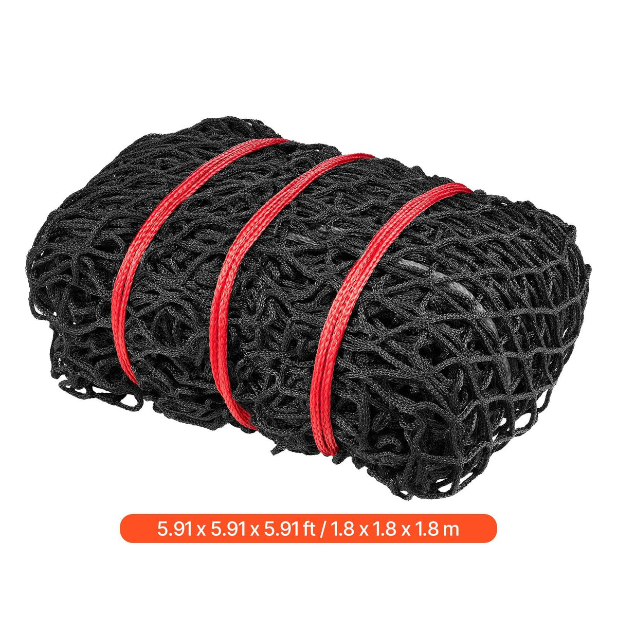 Round Bale Hay Net, 5.91 x 5.91 x 5.91 ft, 1.5 inch Holes, PE Material, Knotless Design, with Zip Ties, Needle Shuttle, Repair Twine and Storage Bag, Slow Feeder Round Bale Net for Horses