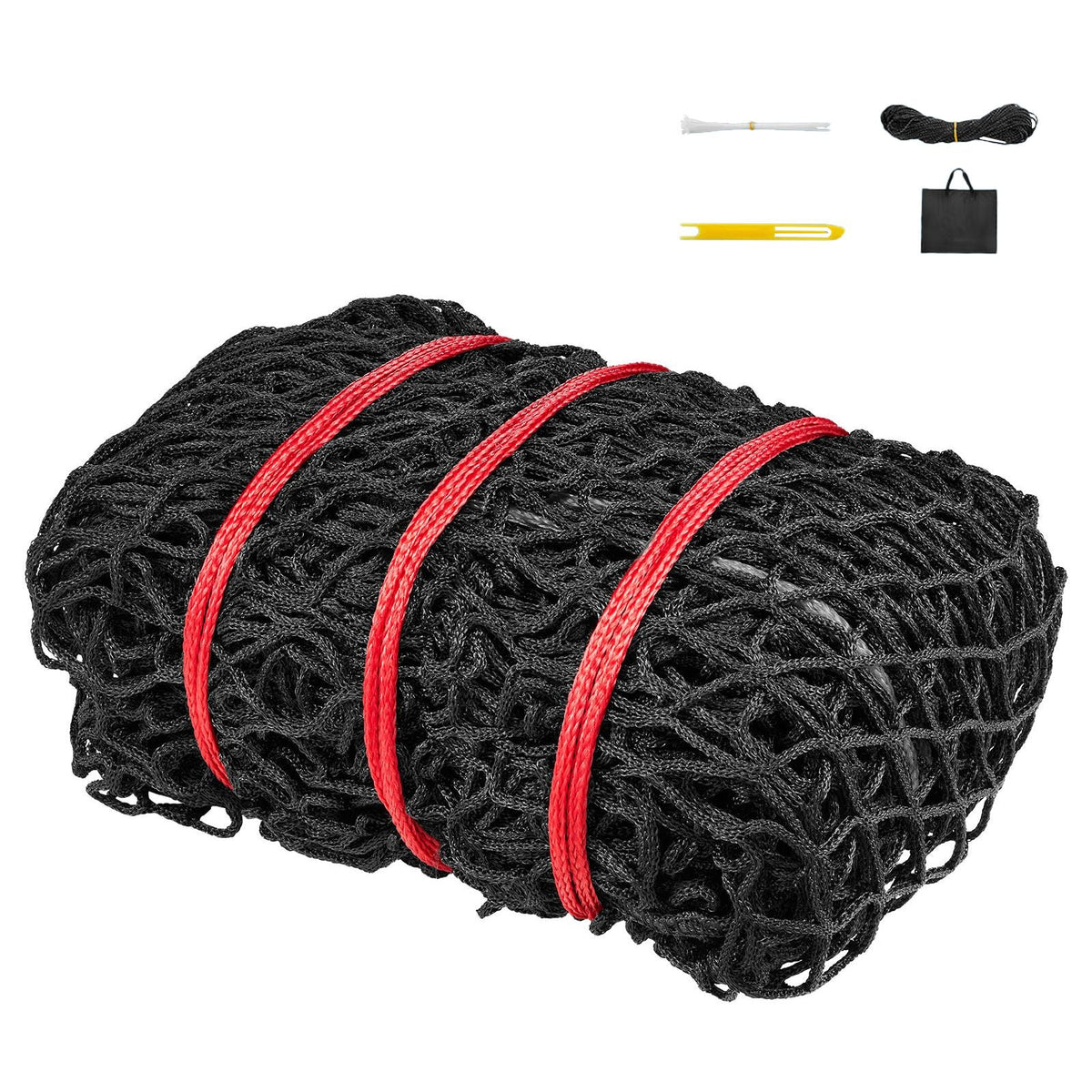 Round Bale Hay Net, 5.91 x 5.91 x 5.91 ft, 1.5 inch Holes, PE Material, Knotless Design, with Zip Ties, Needle Shuttle, Repair Twine and Storage Bag, Slow Feeder Round Bale Net for Horses