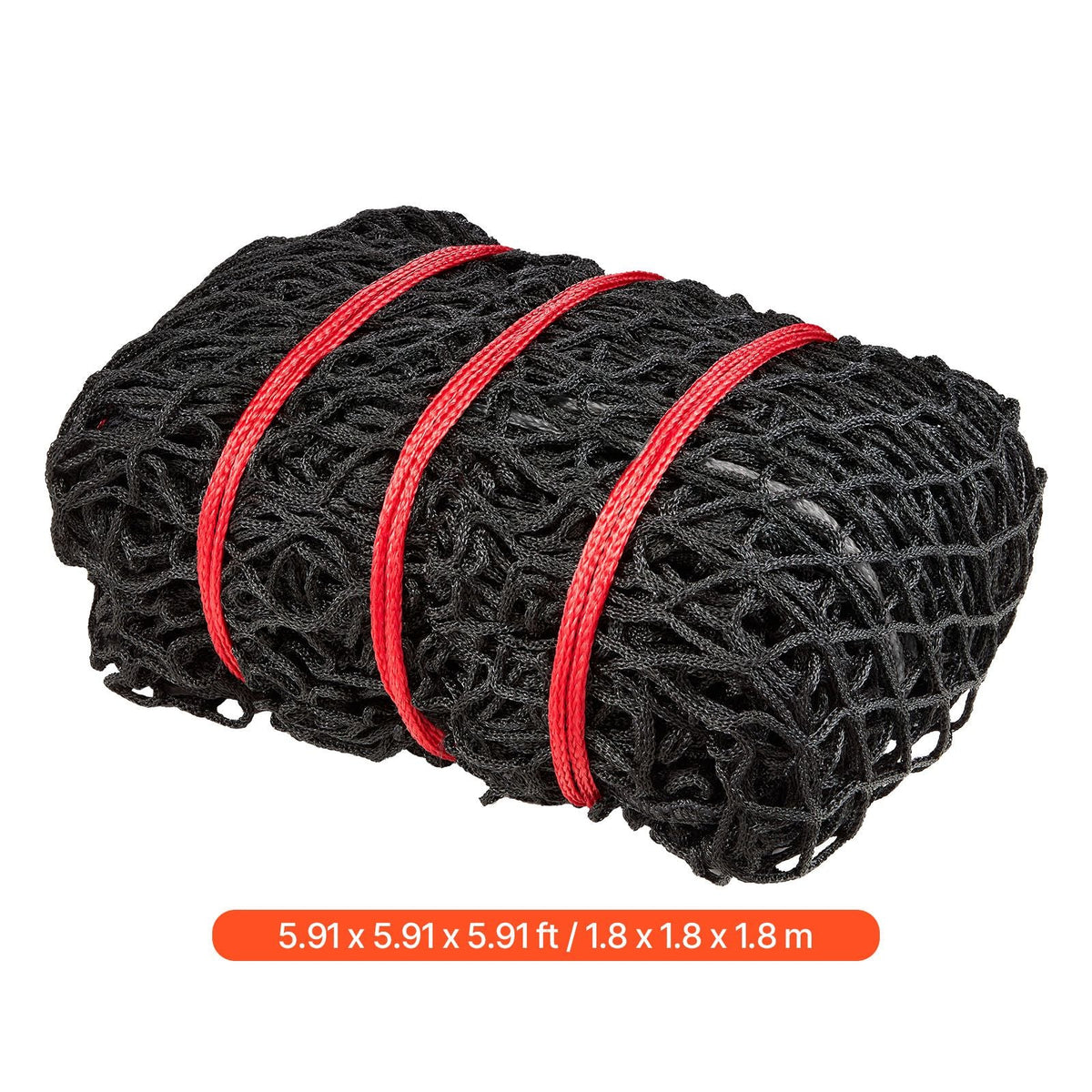 Round Bale Hay Net, 5.91 x 5.91 x 5.91 ft, 1.65 inch Holes, PE Material, Knotless Design, with Zip Ties, Needle Shuttle, Repair Twine and Storage Bag, Slow Feeder Round Bale Net for Horses