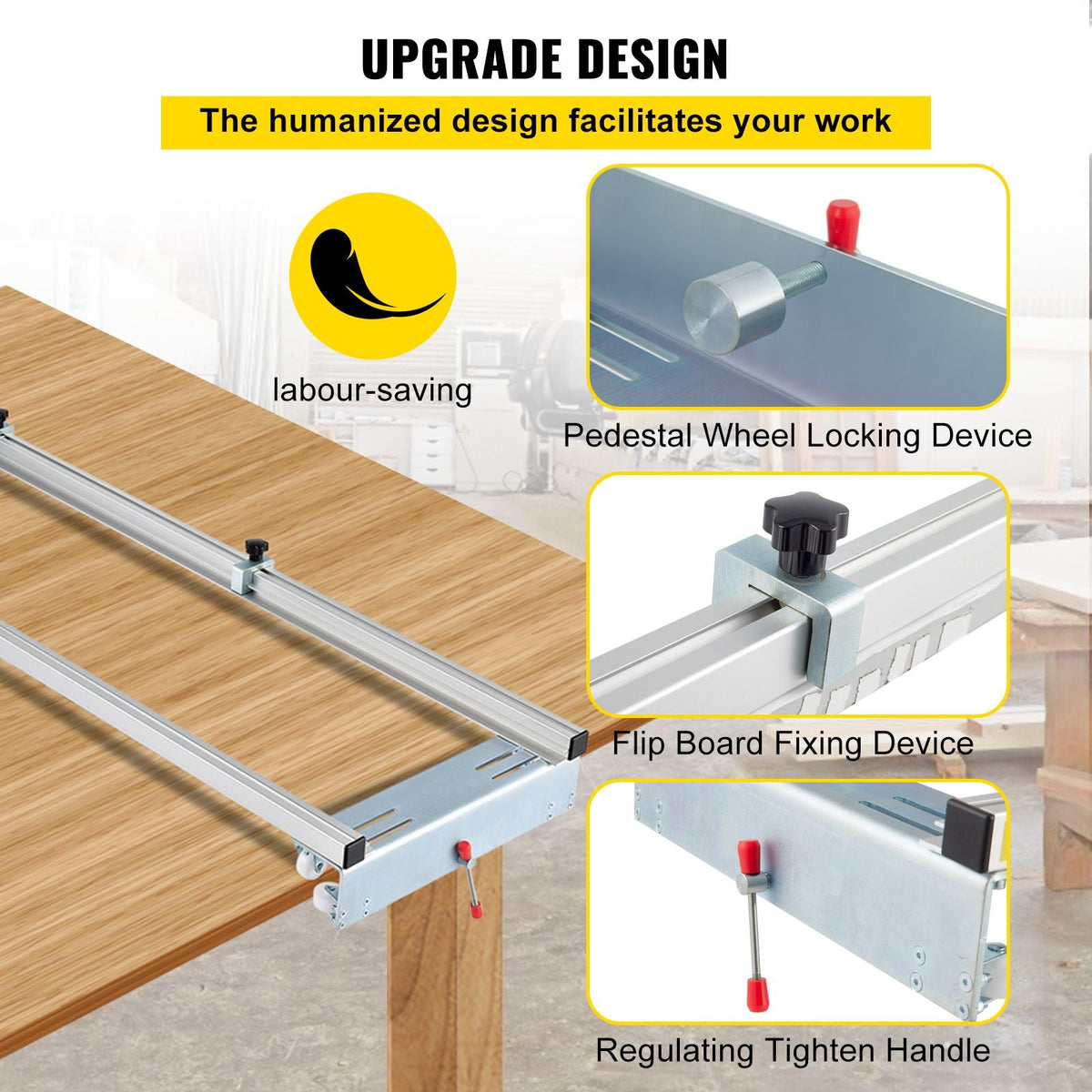 Router Sled, 60 inches / 152.4cm Width, Slab Guide Jig for Woodworking with Locking Function, Portable and Easy to Adjust, Trimming Planing Machine for Wood Flattening, Home DIY