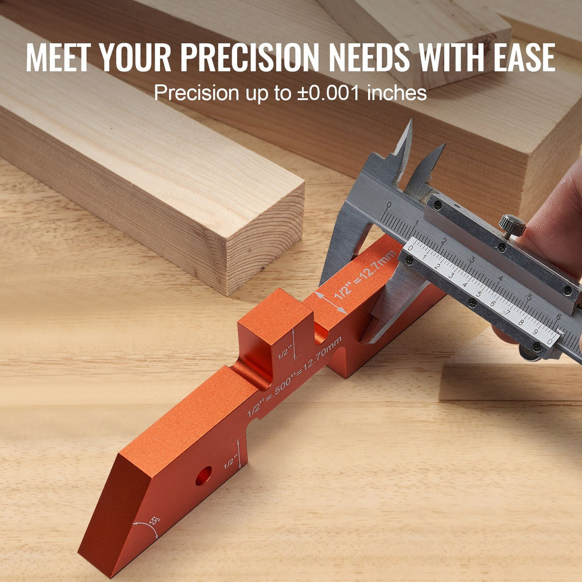 Router Table Adjustment Bars, 14-piece Set, Durable Aluminum Construction Blocks for Measuring Depths, Heights, and Angles, Includes Engraved Measurements and Carrying Case, Ideal for Router