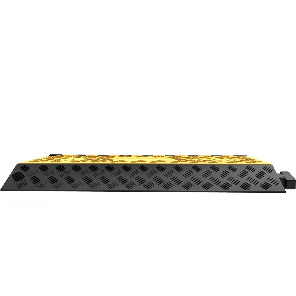 Rubber Cable Guard, 3-Channel, 2 x 2.3 in - Durable Cord Protection Ramp for Driveways, 6600 lbs Capacity