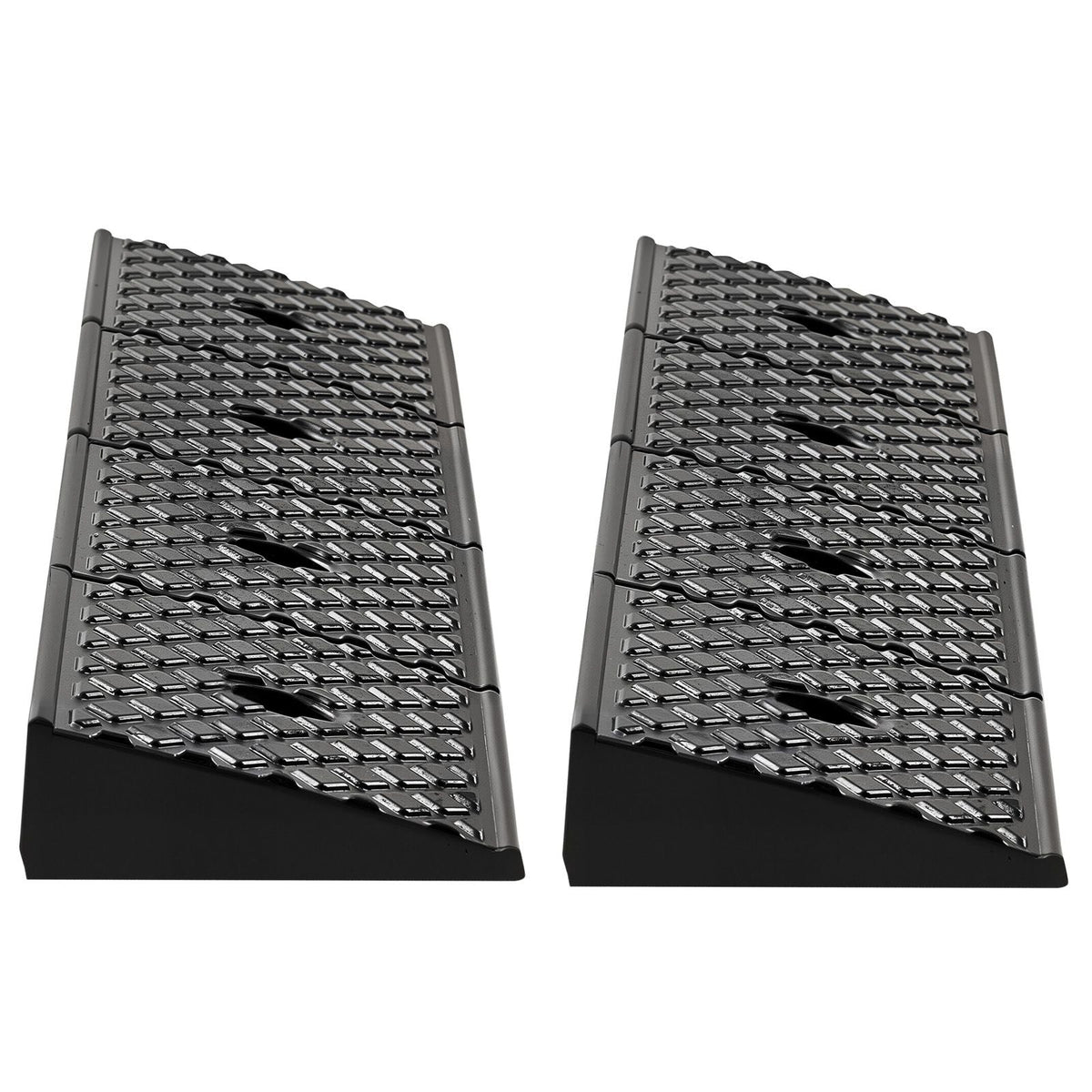 Rubber Curb Ramp, 33069 lbs Load Capacity, 2 Inches Rise Height Heavy Duty Rubber Threshold Ramp with Drainage Tank for Wheelchairs, Strollers, Motorcycles, Cars, Lawn Mowers & Trailers, 2 Pack