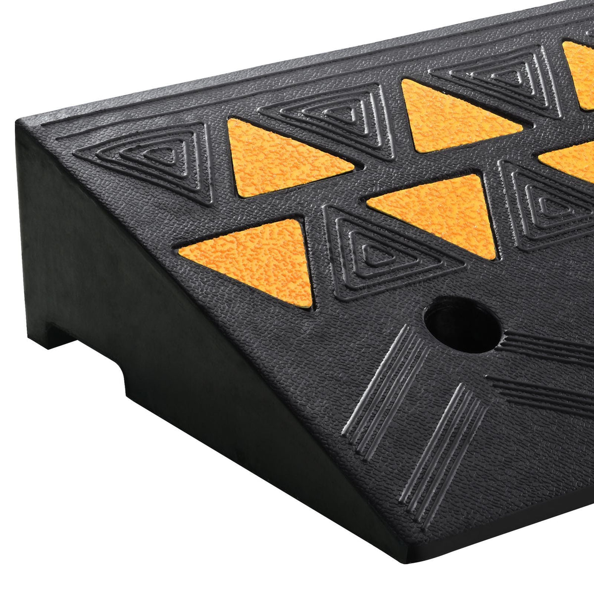 Rubber Curb Ramp 4.25" Rise Height Sidewalk Curb Ramp, 11.8" Width 19.7" Length Driveway Ramp for Curb, 15T Heavy Duty Rubber Ramp for Forklifts, Trucks, Buses, Cars, Wheelchairs, Bikes