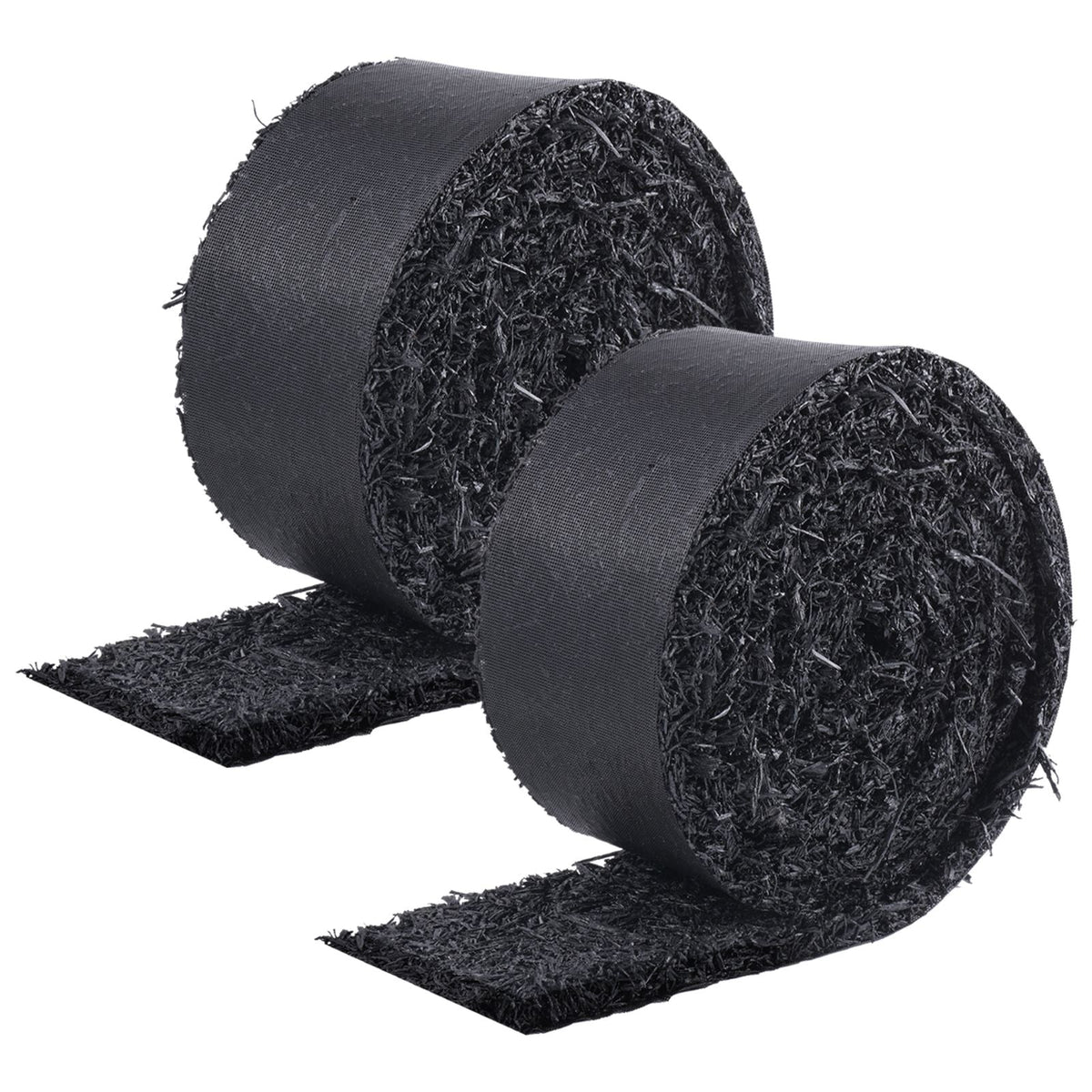 Rubber Mulch for Landscaping, 2 Rolls Recycled Rubber Mulch Mat 120 x 4.5 in, Permanent Rubber Pathway, Natural-Looking Black Mulch Garden Edging for Plants, Vegetables & Flower Garden Barrier