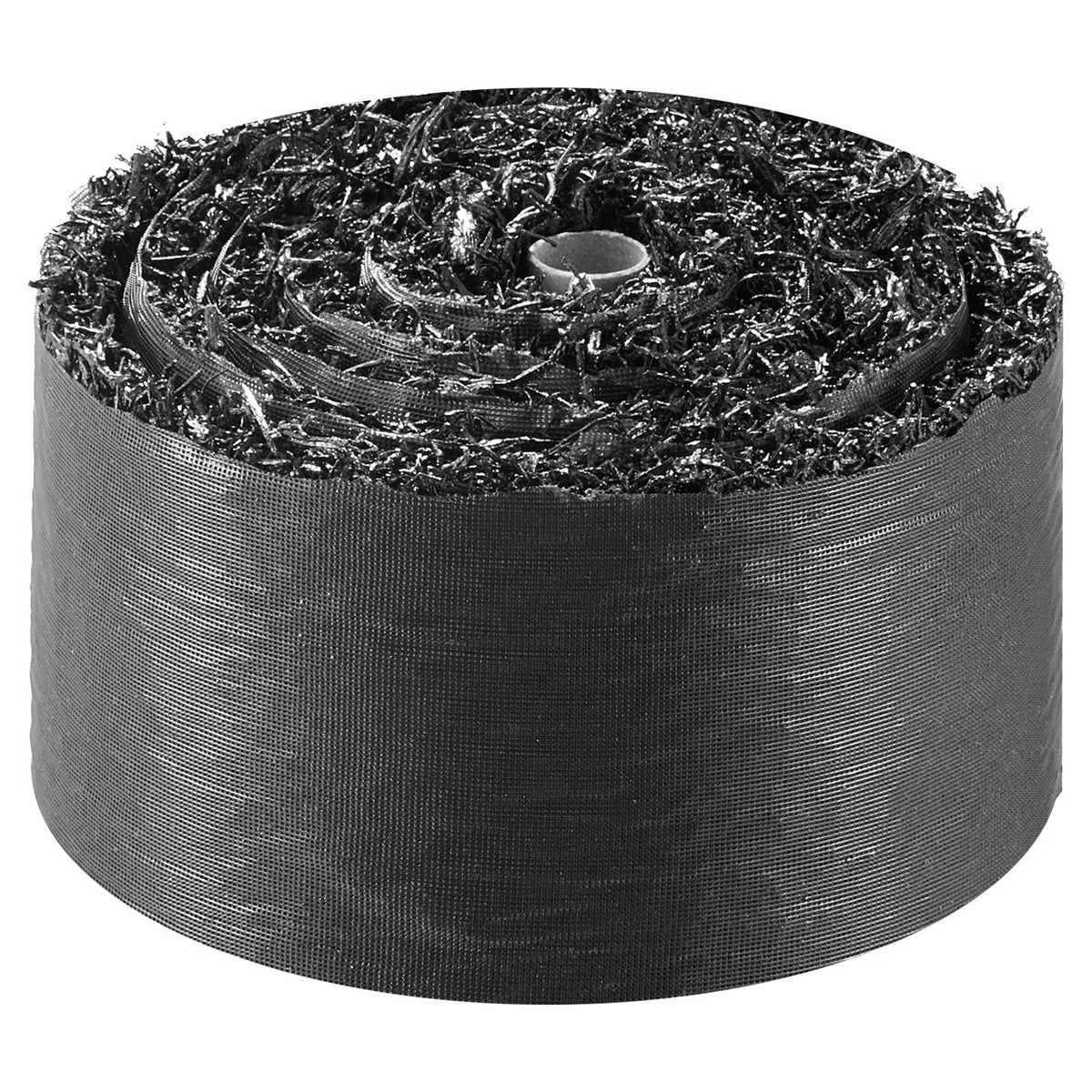 Rubber Mulch Mat Roll, 140 x 4.5 in, Recycled Rubber Permanent Mulch Edging Border, Natural-Looking Flower Barrier with Stakes, 0.5 in Thick Cuttable Garden Edgings for Landscaping