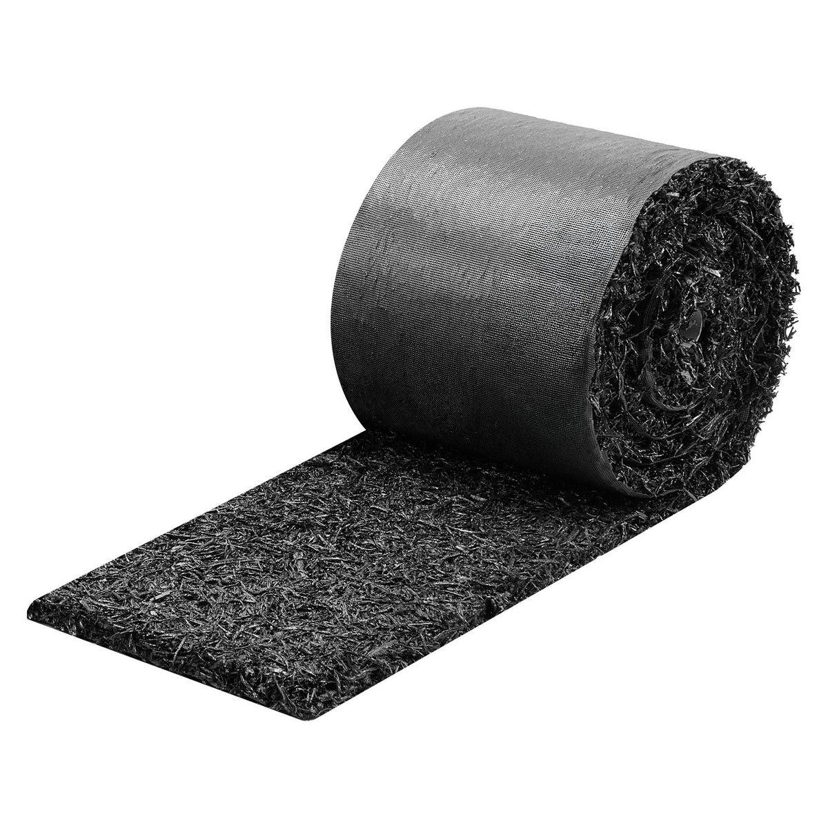 Rubber Mulch Mat Roll, 2 Rolls 140 x 4.5 in, Recycled Rubber Permanent Mulch Edging Border, Natural-Looking Flower Barrier with Stakes, 0.5 in Thick Cuttable Garden Edgings for Landscaping