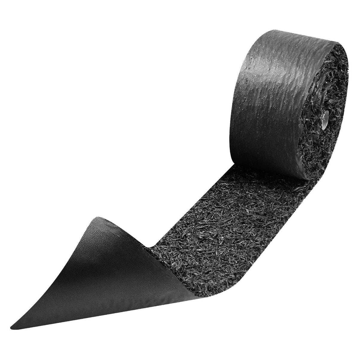 Rubber Mulch Mat Roll, 6 Rolls 120 x 4.5 in, Recycled Rubber Permanent Mulch Edging Border, Natural-Looking Flower Barrier with Stakes, 0.5 in Thick Cuttable Garden Edgings for Landscaping