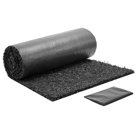 Rubber Mulch Mat Roll, 96 x 24 in Recycled Rubber Mulch Mat, 0.5 Thick Cuttable, Reduced Weed Growth, Natural-Looking Weed Barrier Mat, Permanent Walkway Pathway for Landscaping