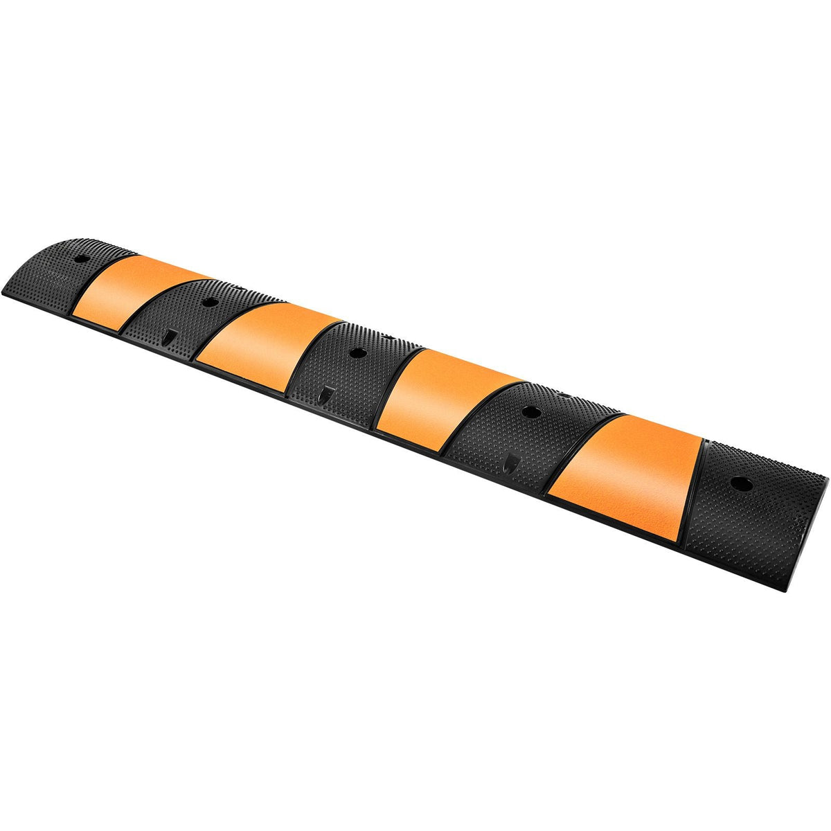 Rubber Speed Control Hump, Dual Channel, 2 Units, 72.8" Length, Supports Up to 22000 LBS, Dimensions 72.8 x 12.2 x 2.2, Suitable for Asphalt, Concrete, and Gravel Surfaces - 6 Feet