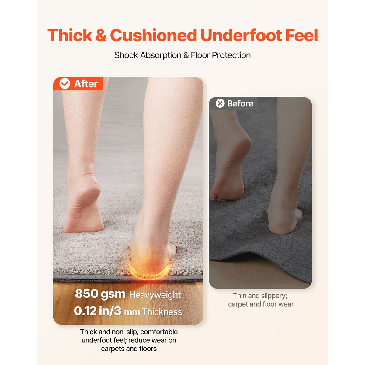 Rug Pad 9 x 12 ft, Non-slip Carpet Area Pad, Rug Mat Padding with Dual Surface Felt Cushion & Rubber Gripper, Hardwood Floor Protection for All Floors, Finishes, Keeps Carpets in Place