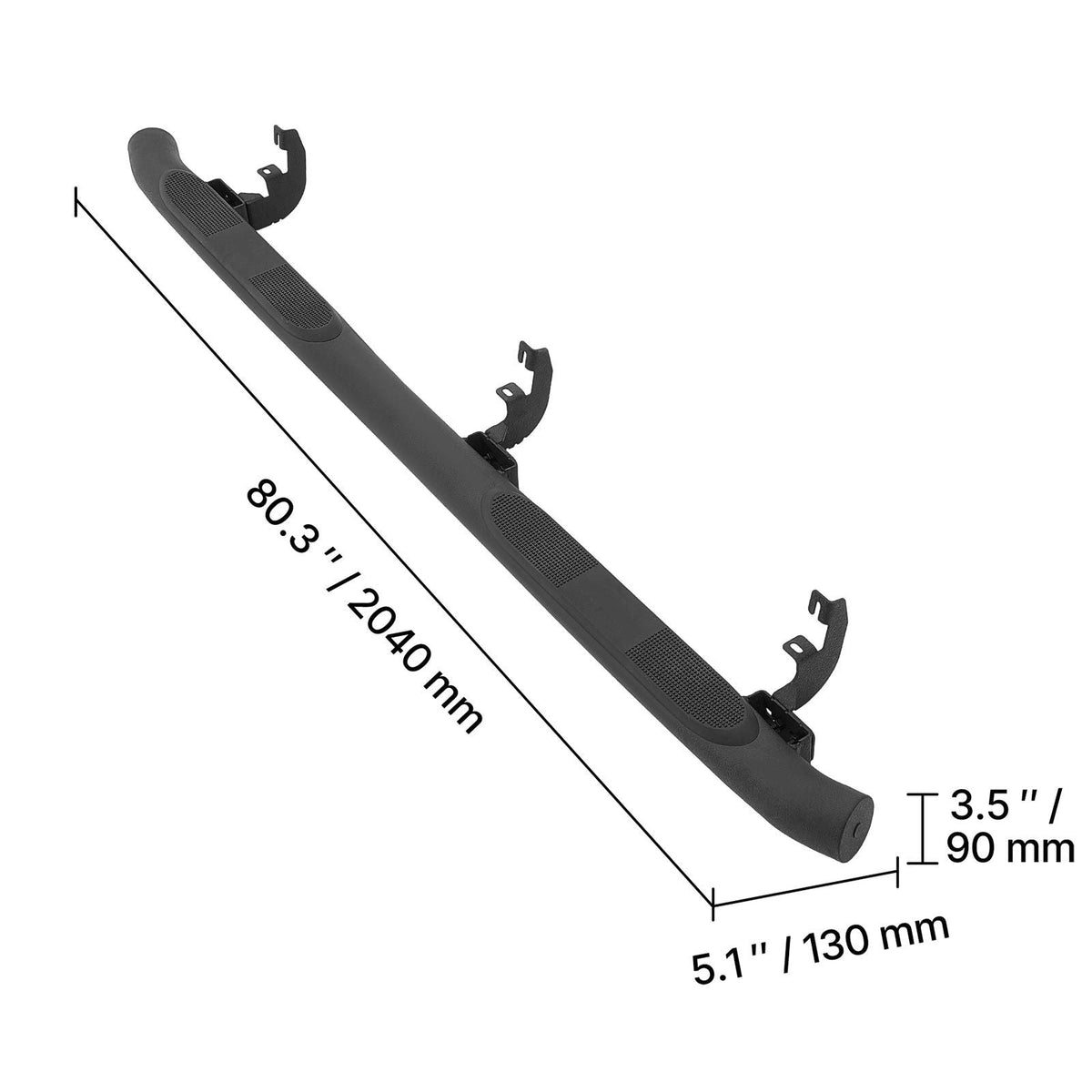 Running Boards, 3 Inches Side Steps Compatible with 2015-2025 Chevy Colorado/GMC Canyon Crew Cab, Black Carbon Steel Nerf Bars, 550 lbs Load Capacity, Non-Slip Surface with Rustproof Coating