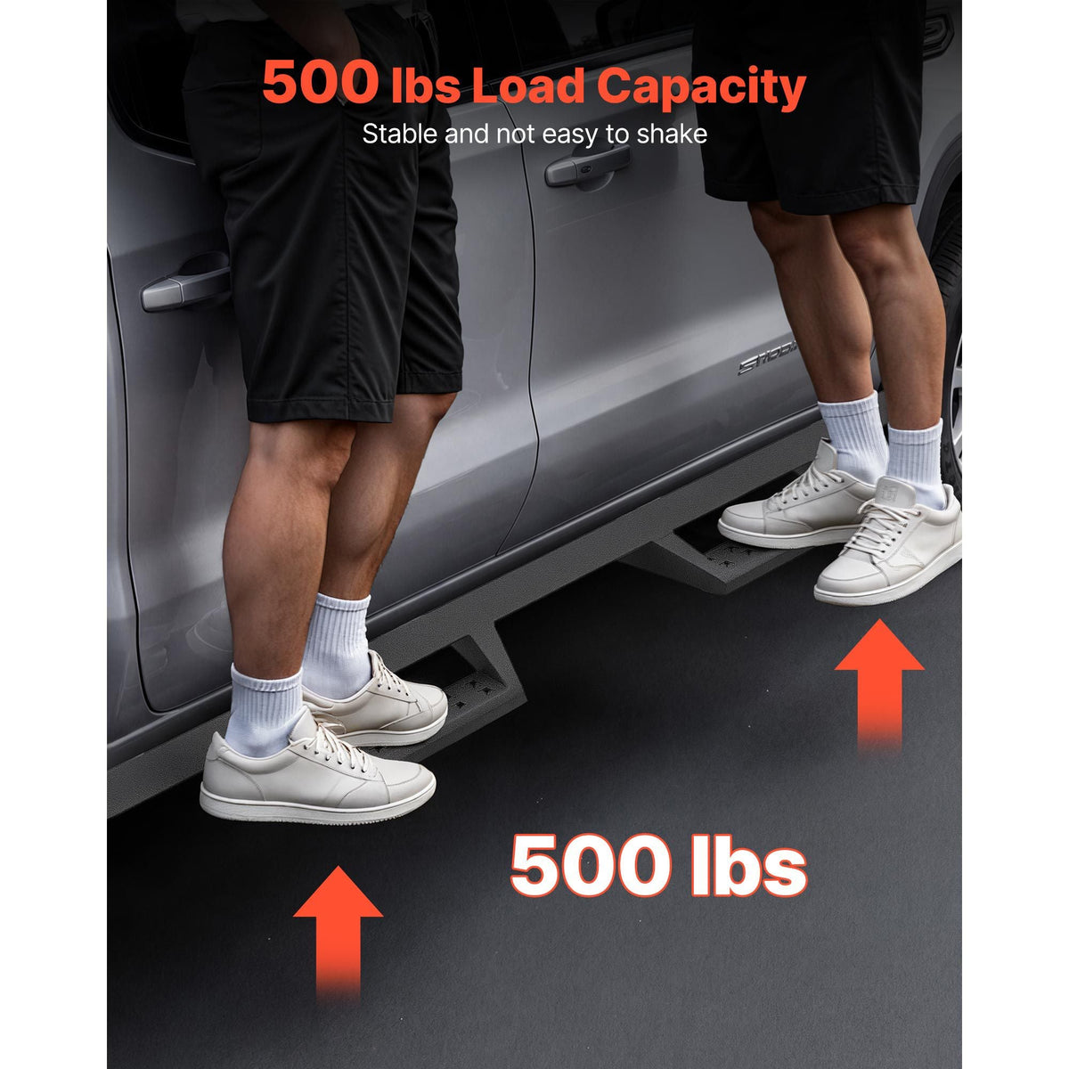 Running Boards, 4 Inches Side Steps Compatible with 2019-2025 Chevy GMC 1500/2500HD/3500HD Crew Cab, Black Carbon Steel Nerf Bars, 550 lbs Load Capacity, Non-Slip Surface with Rustproof Coating