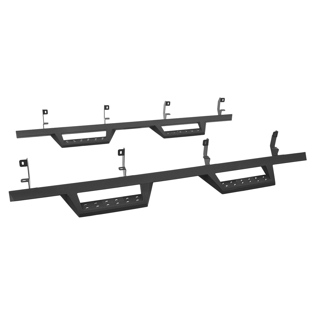 Running Boards, 4 Inches Side Steps Compatible with 2019-2025 Chevy GMC 1500/2500HD/3500HD Crew Cab, Black Carbon Steel Nerf Bars, 550 lbs Load Capacity, Non-Slip Surface with Rustproof Coating