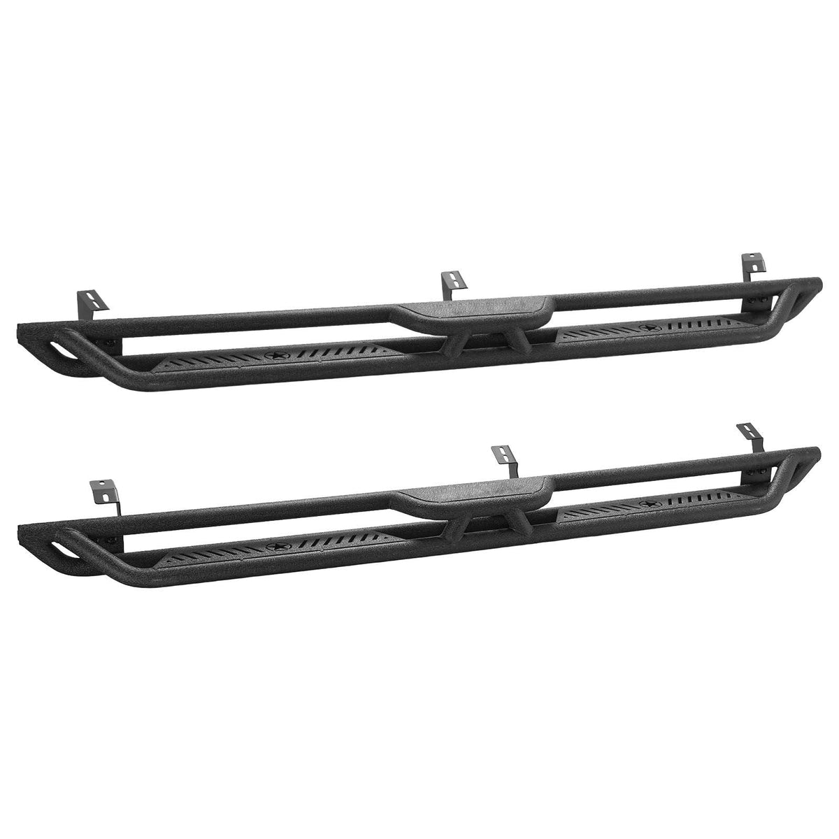 Running Boards, 6 Inches Side Steps Compatible with 2005-2023 Toyota Tacoma Double Cab, Black Carbon Steel Nerf Bars, 550 lbs Load Capacity, Wide Non-Slip Hollow Surface with Rustproof Coating