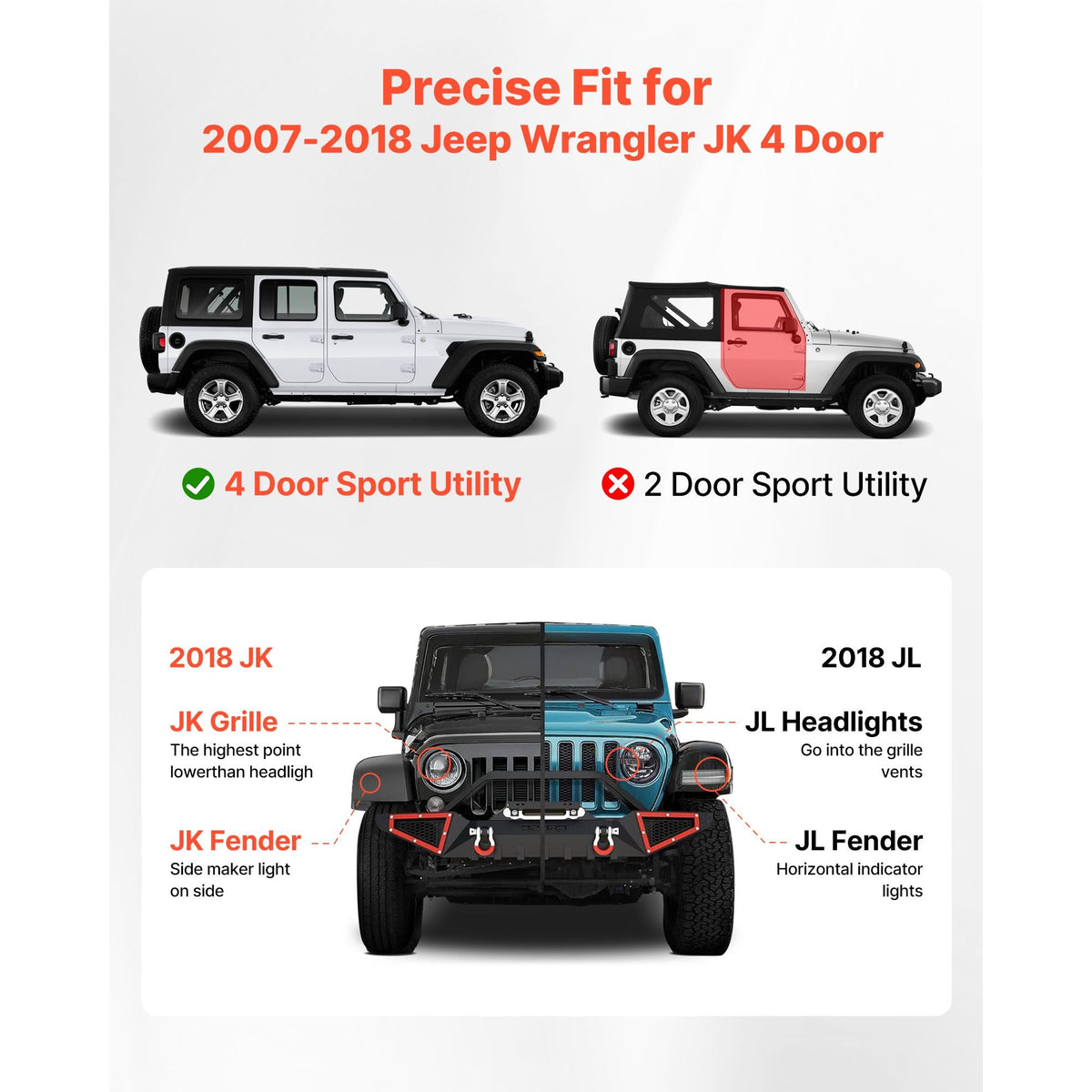 Running Boards, 6 Inches Side Steps Compatible with 2007-2018 Jeep Wrangler JK 4 Door, Black Carbon Steel Nerf Bars, 550 lbs Load Capacity, Wide Non-Slip Hollow Surface with Rustproof Coating
