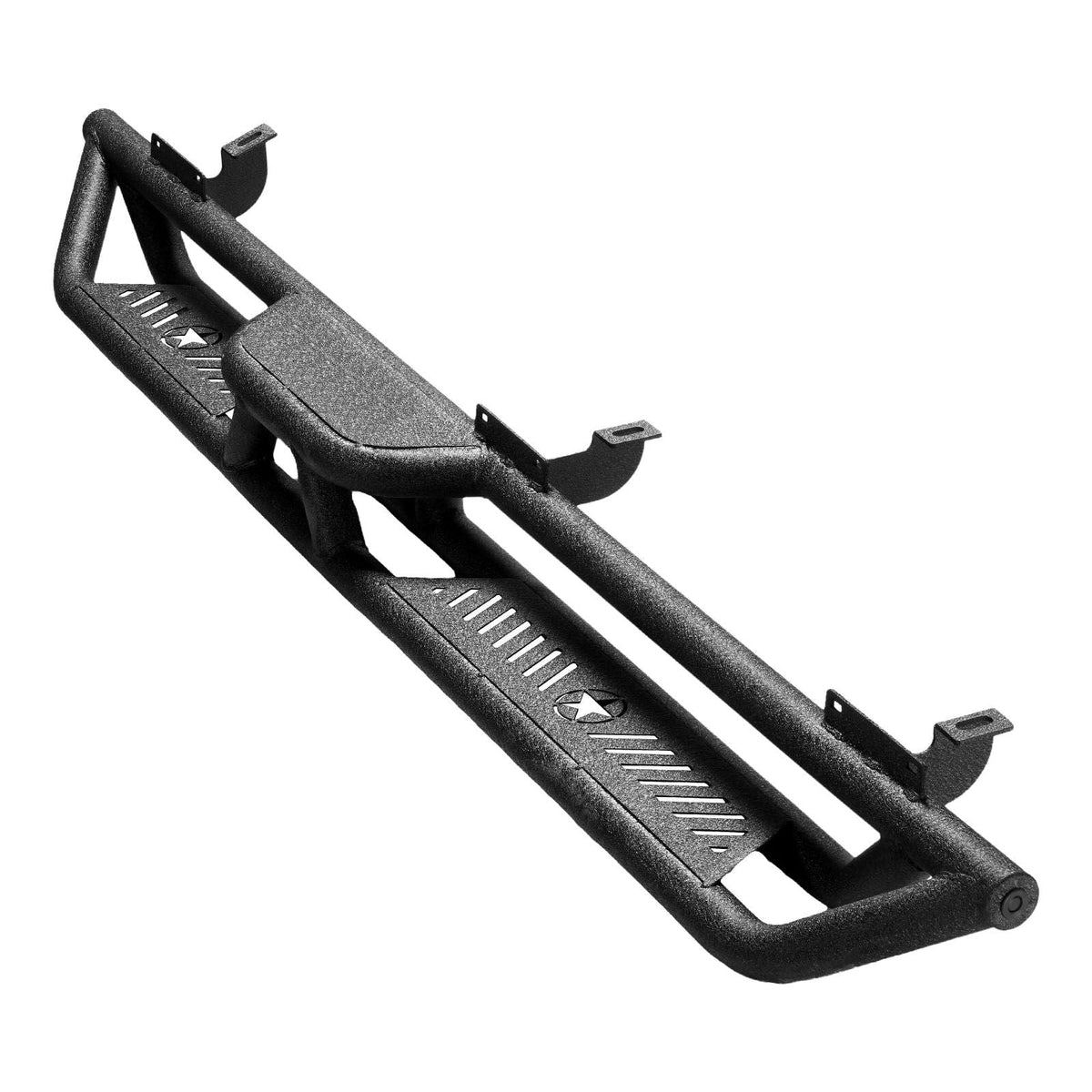 Running Boards, 6 Inches Side Steps Compatible with 2007-2018 Jeep Wrangler JK 4 Door, Black Carbon Steel Nerf Bars, 550 lbs Load Capacity, Wide Non-Slip Hollow Surface with Rustproof Coating