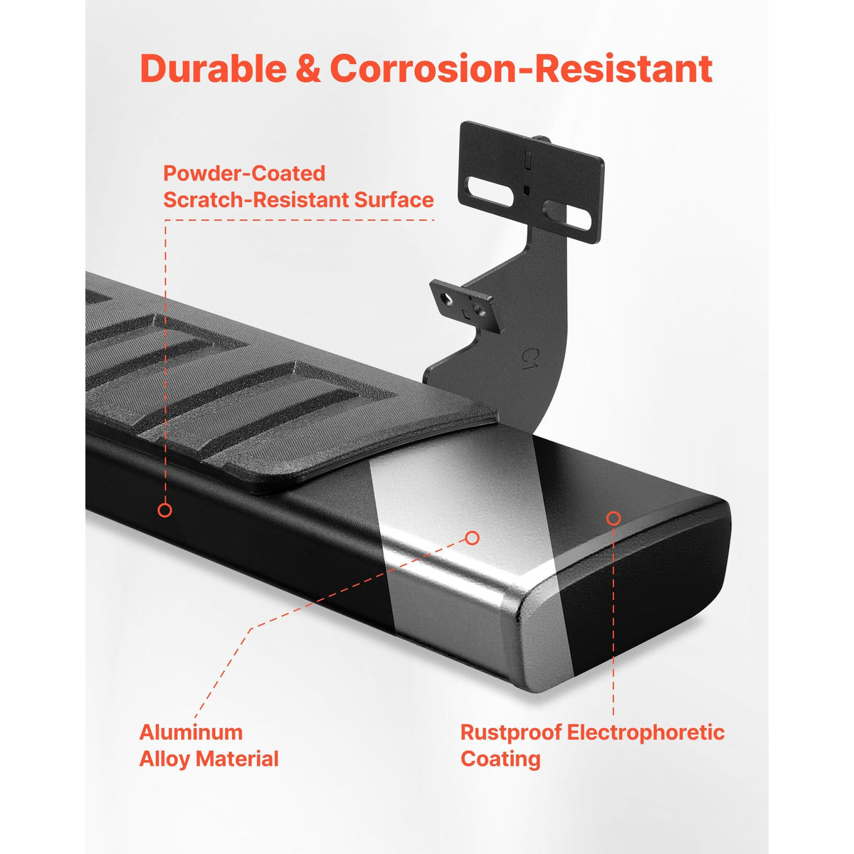 Running Boards, 6 Inches Side Steps Compatible with 2009-2018 Dodge Ram 1500 Crew Cab, 2010-2025 Dodge Ram 2500 3500 Crew Cab(Not Fit 2019-2025 Ram 1500 New Body), 500 lbs Load Capacity, Black