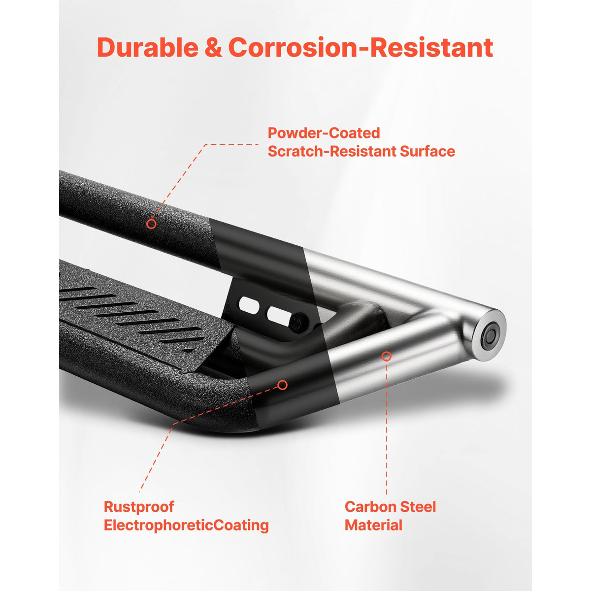 Running Boards, 6 Inches Side Steps Compatible with 2009-2018 Dodge Ram 1500 Crew Cab, 2010-2025 Dodge Ram 2500 3500 Crew Cab(Not Fit 2019-2025 Ram 1500 New Body), 550 lbs Load Capacity