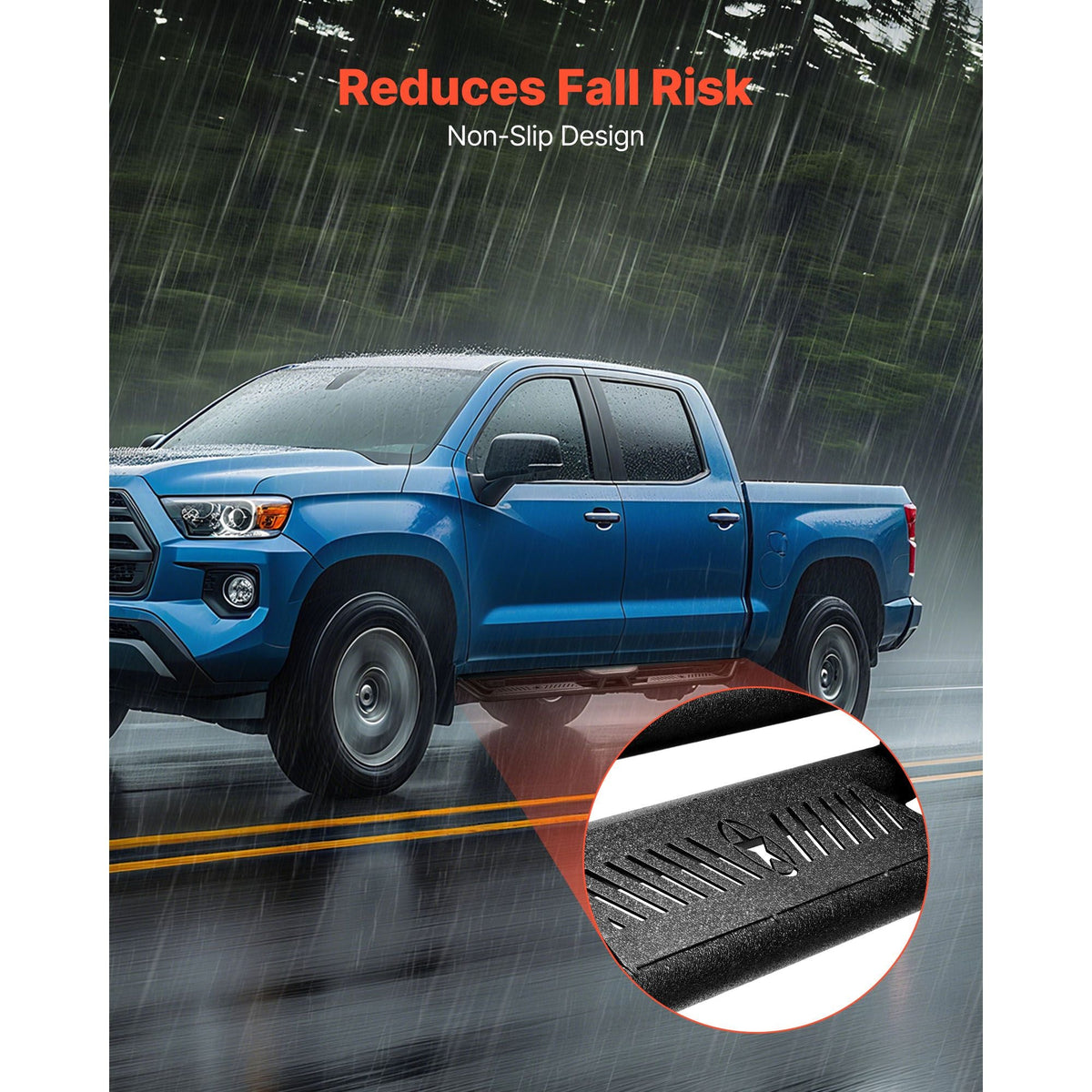 Running Boards, 6 Inches Side Steps Compatible with 2009-2018 Dodge Ram 1500 Crew Cab, 2010-2025 Dodge Ram 2500 3500 Crew Cab(Not Fit 2019-2025 Ram 1500 New Body), 550 lbs Load Capacity