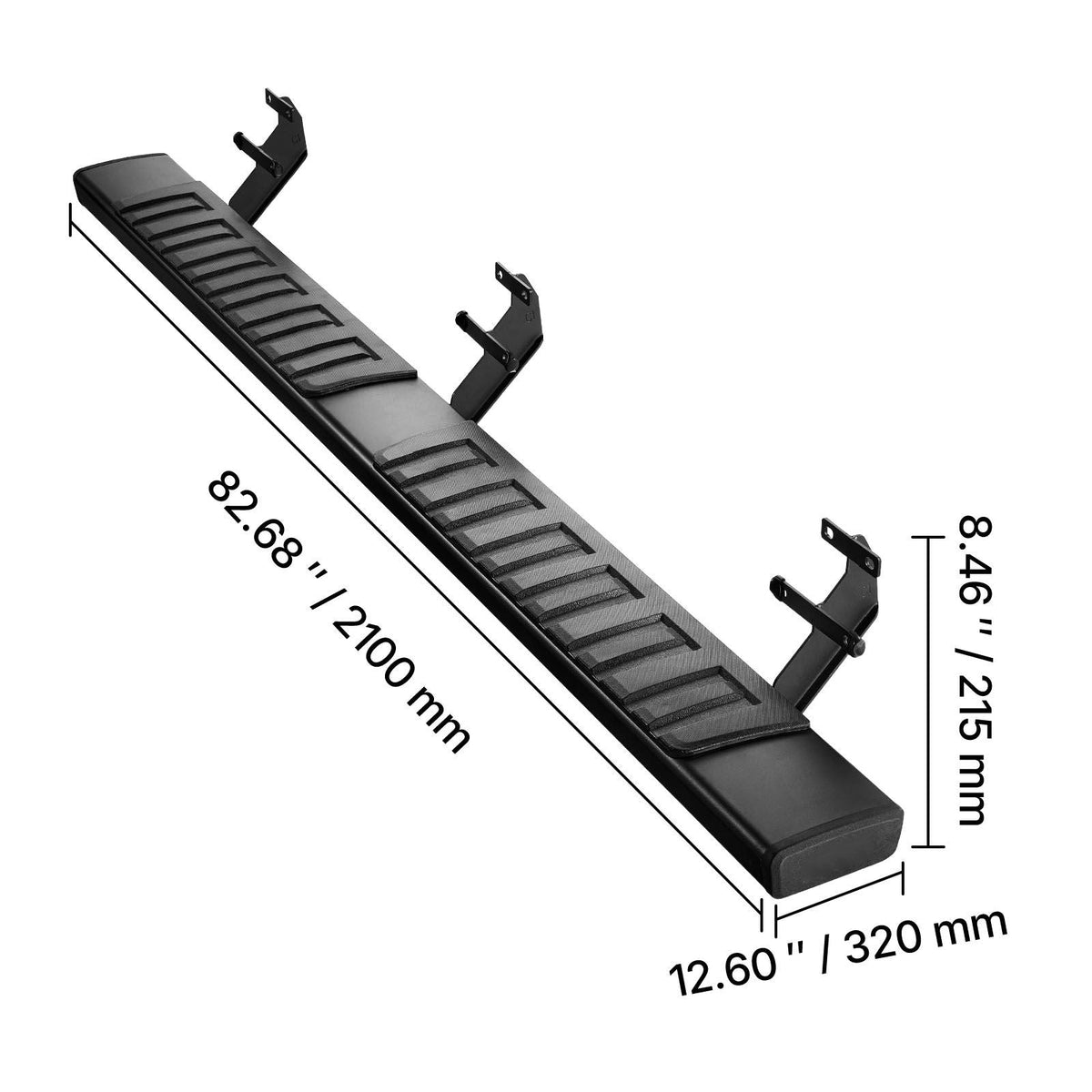 Running Boards, 6 Inches Side Steps Compatible with 2015-2025 Ford F150 SuperCrew Cab, 2017-2024 Ford F-250 F-350 SuperCrew Cab, Black Textured Aluminum Alloy Nerf Bars, 500 lbs Load Capacity