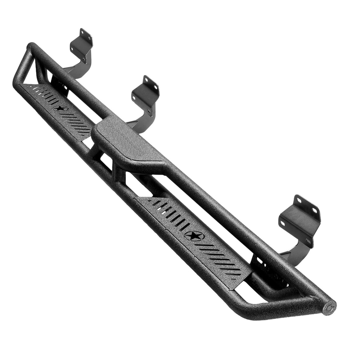 Running Boards, 6 Inches Side Steps Compatible with 2015-2025 Ford F150 SuperCrew Cab, 2017-2025 Ford F150 SuperCrew Cab, Black Carbon Steel Nerf Bars, 550 lbs Load Capacity, Non-Slip Surface