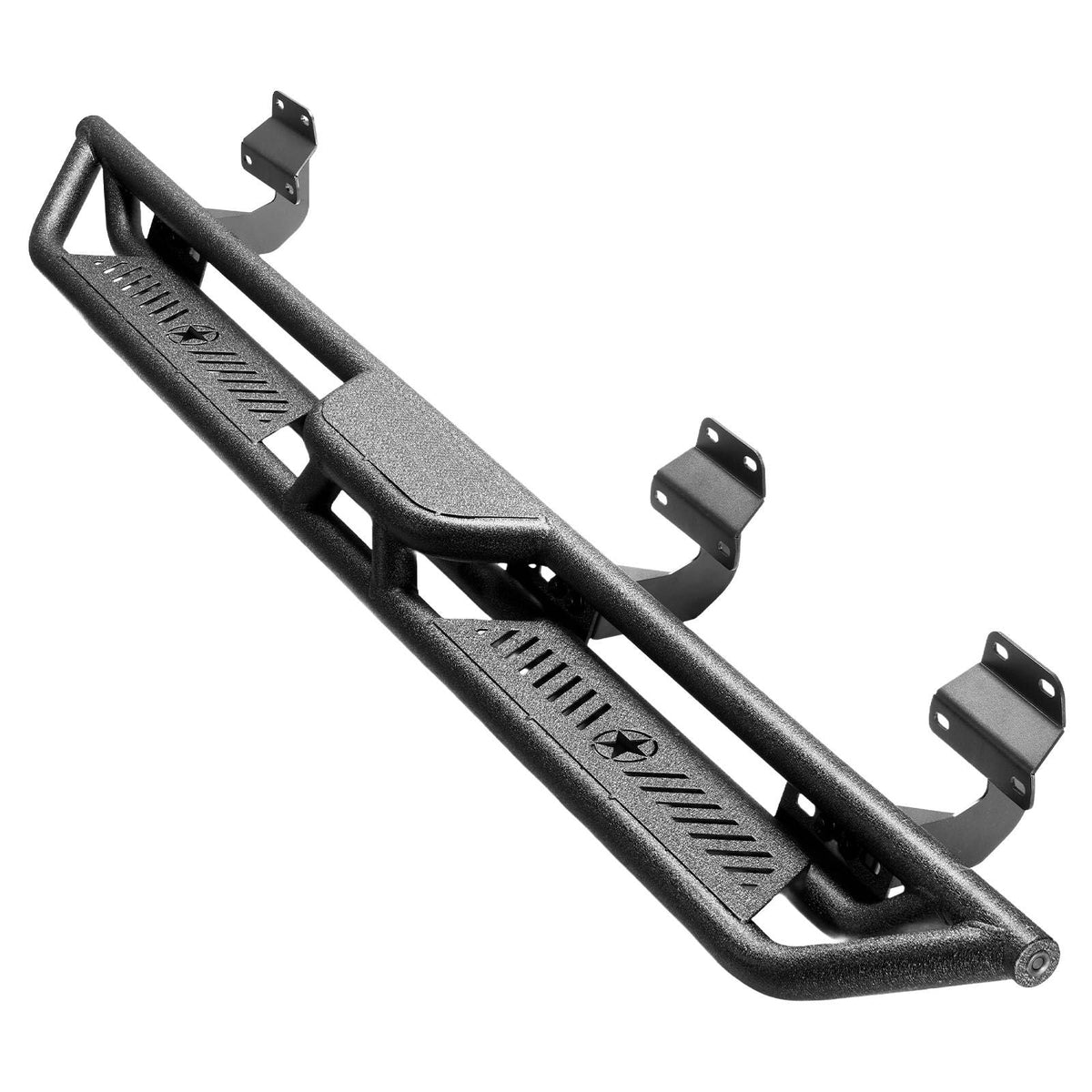Running Boards, 6 Inches Side Steps Compatible with 2015-2025 Ford F150 SuperCrew Cab, 2017-2025 Ford F150 SuperCrew Cab, Black Carbon Steel Nerf Bars, 550 lbs Load Capacity, Non-Slip Surface