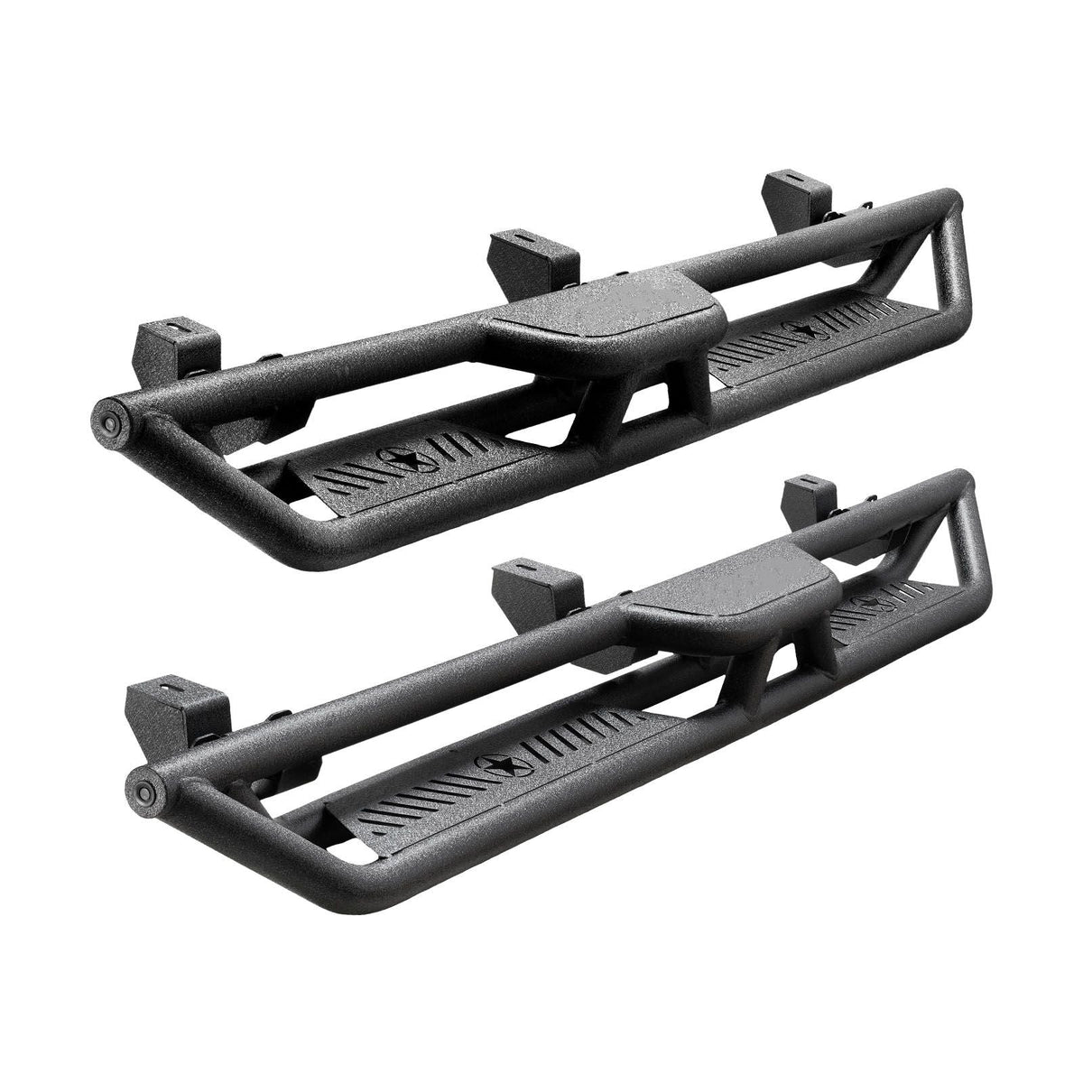 Running Boards, 6 Inches Side Steps Compatible with 2018-2025 Jeep Wrangler JL 4 Door, Black Carbon Steel Nerf Bars, 550 lbs Load Capacity, Wide Non-Slip Hollow Surface with Rustproof Coating