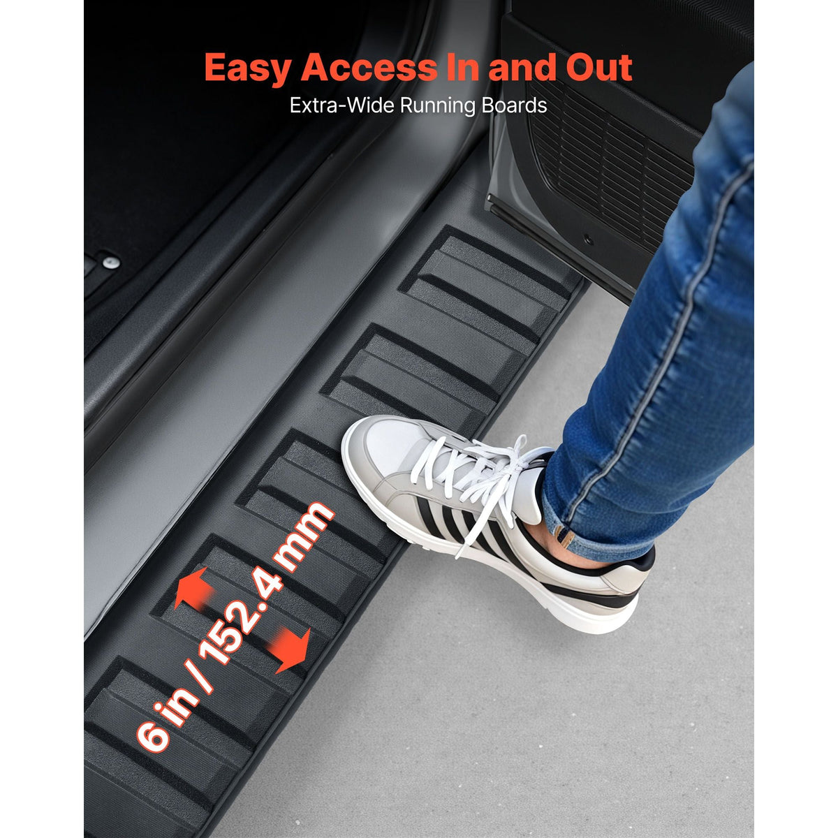 Running Boards, 6 Inches Side Steps Compatible with 2019-2025 Chevy Silverado/GMC Sierra 1500 Crew Cab, 20-25 Chevy Silverado/GMC Sierra 2500HD 3500HD Crew Cab, Black Textured Aluminum Nerf Bars