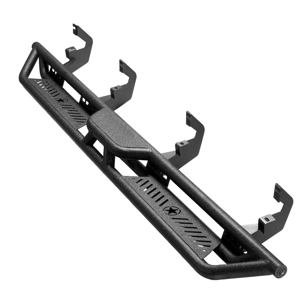 Running Boards, 6 Inches Side Steps Compatible with 2019-2025 Chevy Silverado/GMC Sierra 1500 Crew Cab, 2020-2025 Chevy Silverado/GMC Sierra 2500HD 3500HD Crew Cab, Black Carbon Steel Nerf Bars