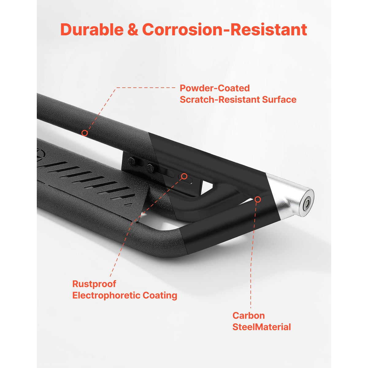 Running Boards, 6 Inches Side Steps Compatible with 2022-2025 Toyota Tundra CrewMax Cab, Black Carbon Steel Nerf Bars, 550 lbs Load Capacity, Wide Non-Slip Hollow Surface with Rustproof Coating
